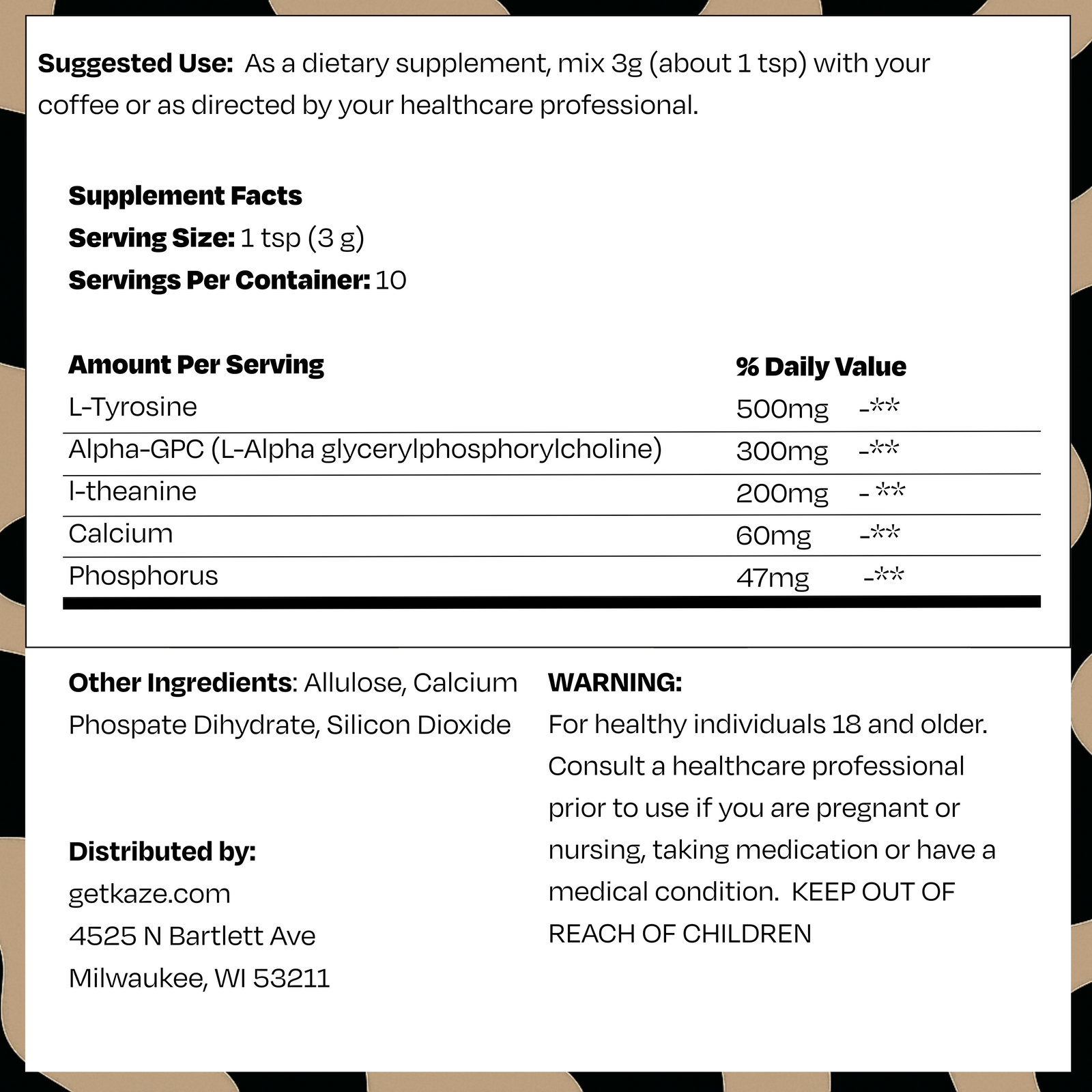 Ingredient label